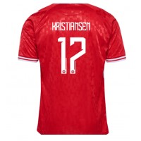 Camisa de Futebol Dinamarca Victor Kristiansen #17 Equipamento Principal Europeu 2024 Manga Curta